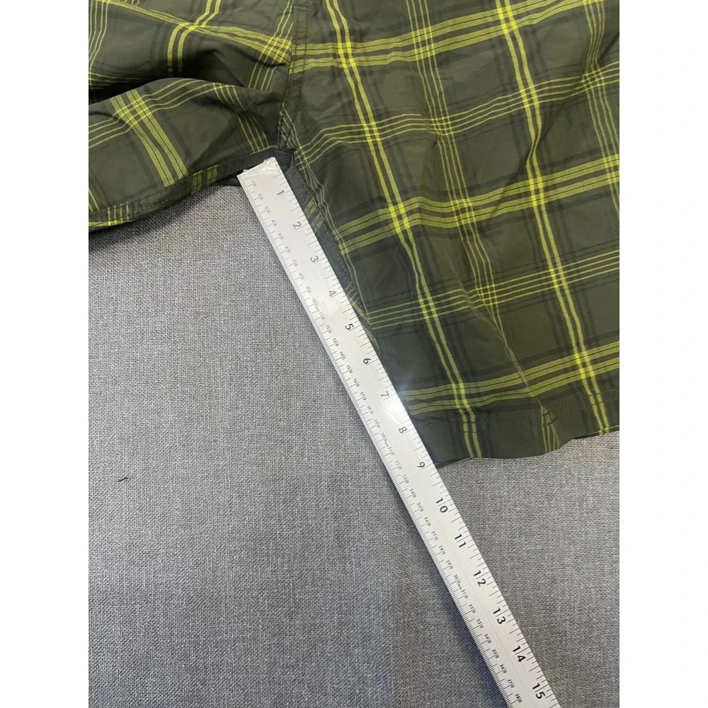 Prana Mens Board Shorts 36 Green Yellow Plaid Swim Trunks UPF 50+ RN 124977
